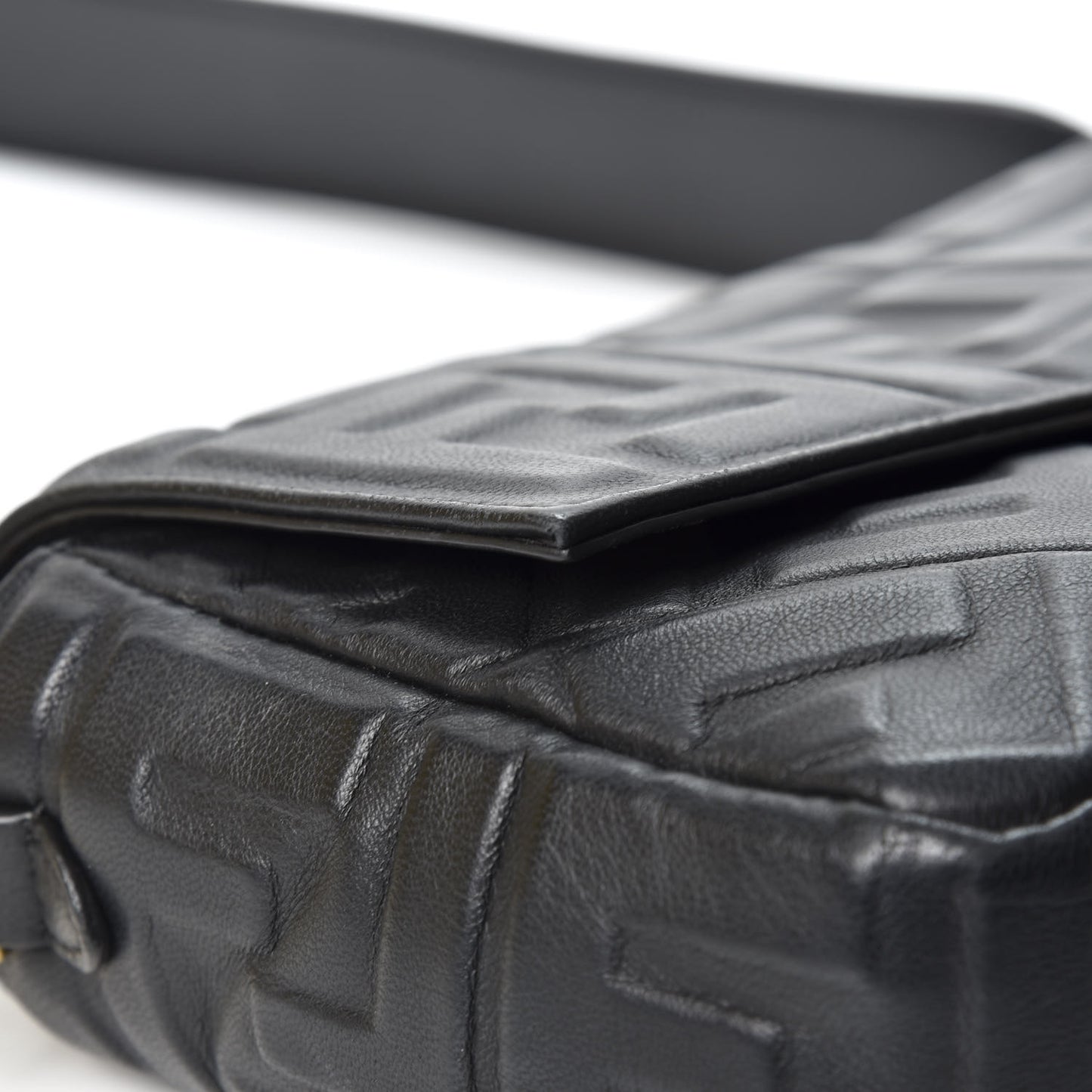 Nappa FF 1974 Embossed Baguette Black