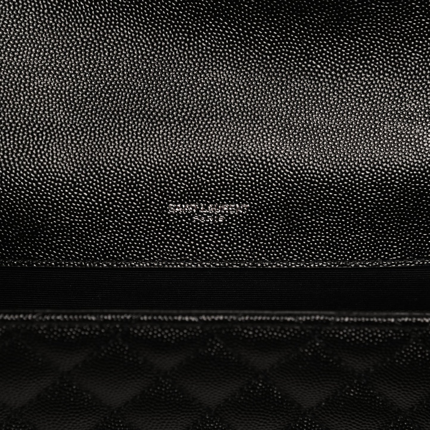 Grain De Poudre Textured Mixed Matelasse Large Triquilt Monogram Satchel Black