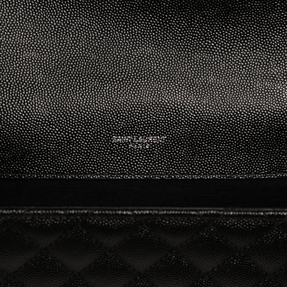 Saint Laurent Grain De Poudre Textured Mixed Matelasse Large Triquilt Monogram Satchel Black 7 of 11