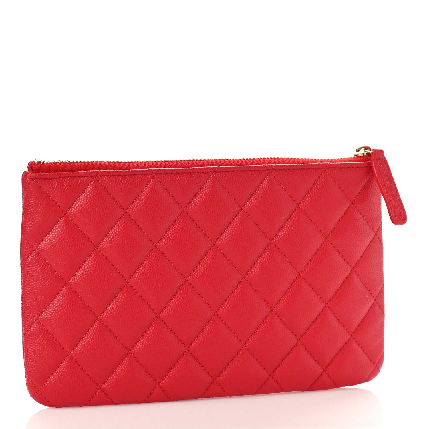 Chanel Caviar Quilted Crystal Enamel Cosmetic Case Red 3 of 10