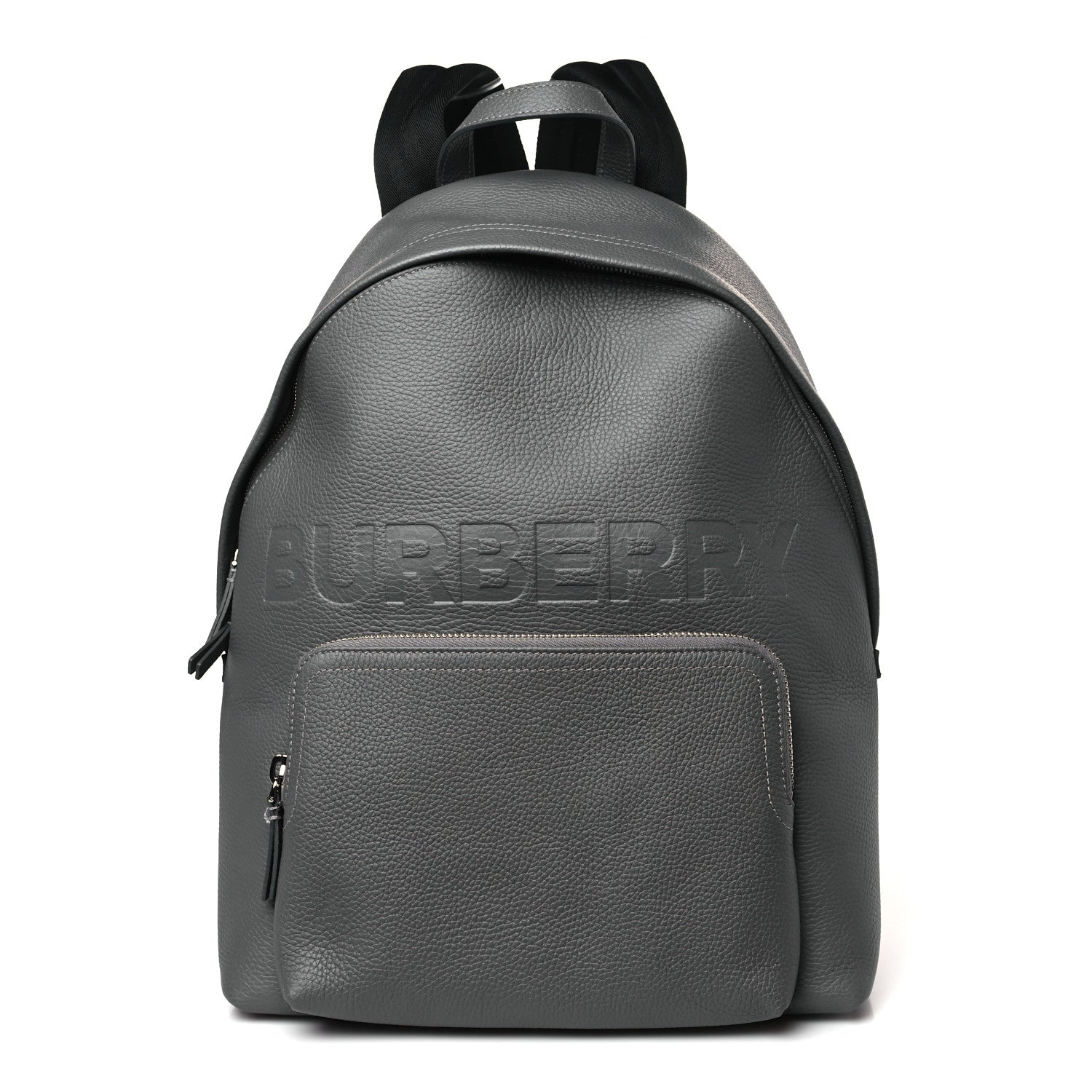 Burberry Calfskin Logo Embossed Backpack Charcoal Grey 1 of 8