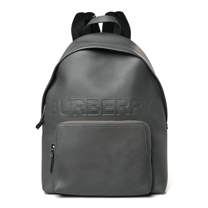 Burberry Calfskin Logo Embossed Backpack Charcoal Grey 1 of 8
