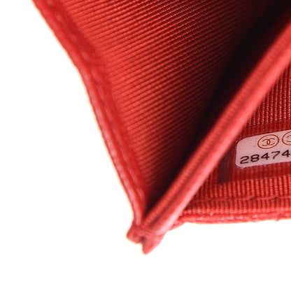 Chanel Caviar Quilted Flap Card Holder Wallet Red 7 of 8
