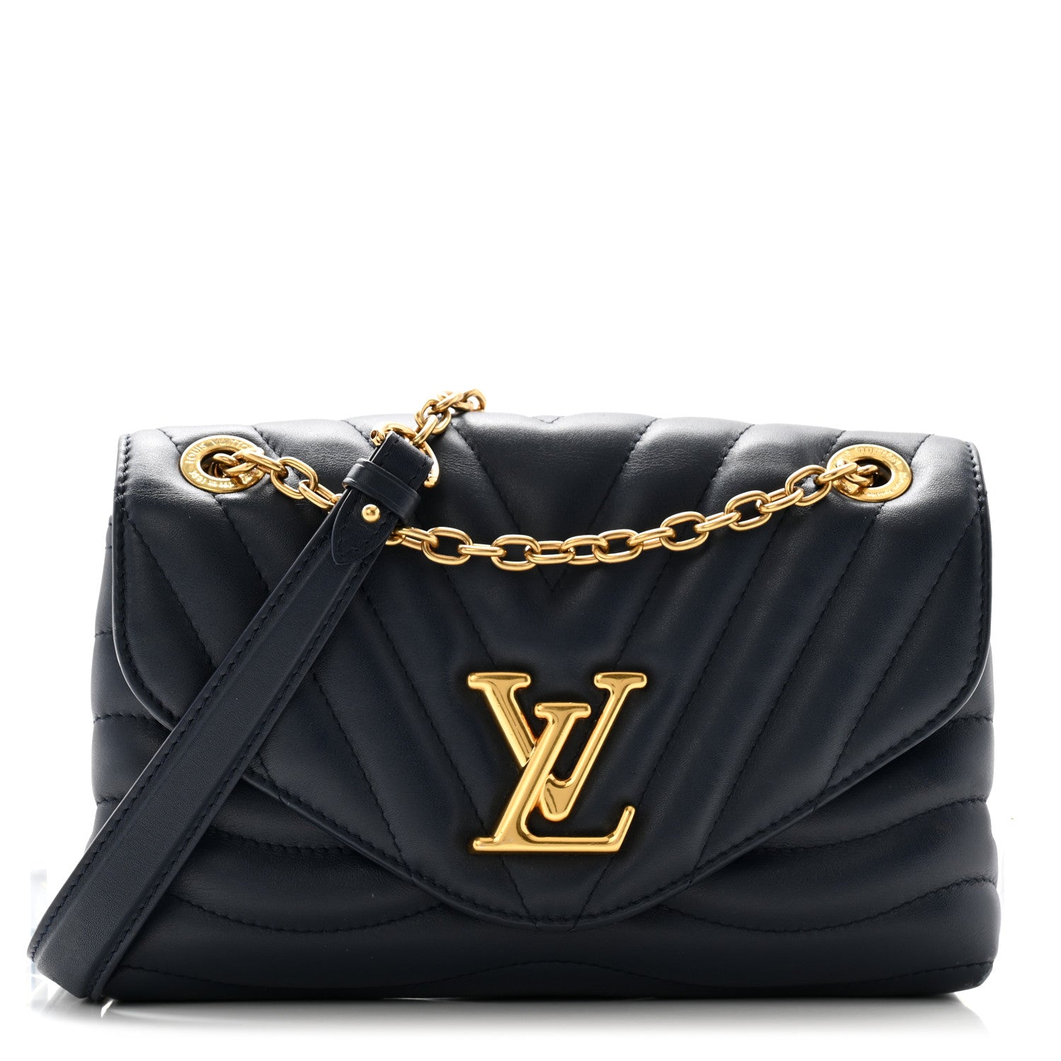 Louis Vuitton Calfskin LV New Wave Chain Bag Bleu Nuit 1 of 11