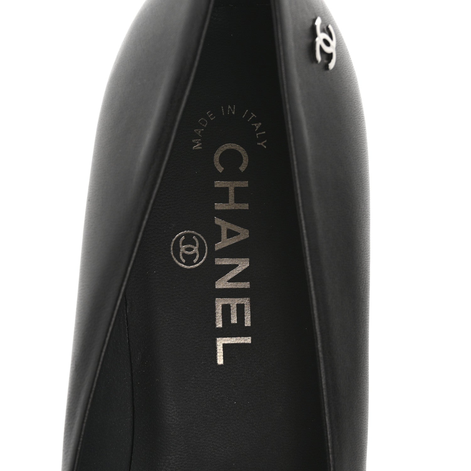 Chanel Lambskin CC Pumps 39.5 Black 7 of 9