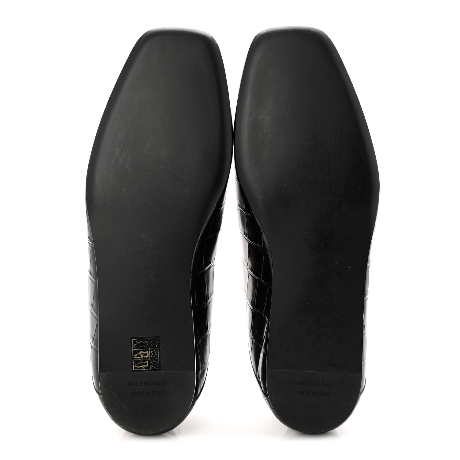 Balenciaga Calfskin Crocodile Embossed Cozy BB Loafer 39 Black 6 of 9