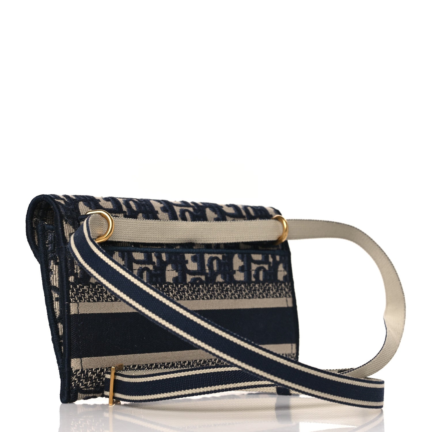 Christian Dior Oblique Slim Saddle Pouch Blue 3 of 9