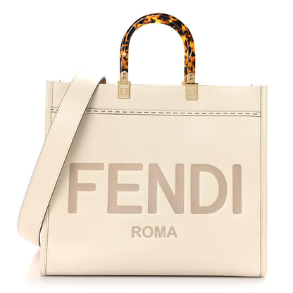 Fendi Vitello King Plexiglass Medium Fendi Sunshine Shopper Tote White Ice 1 of 9