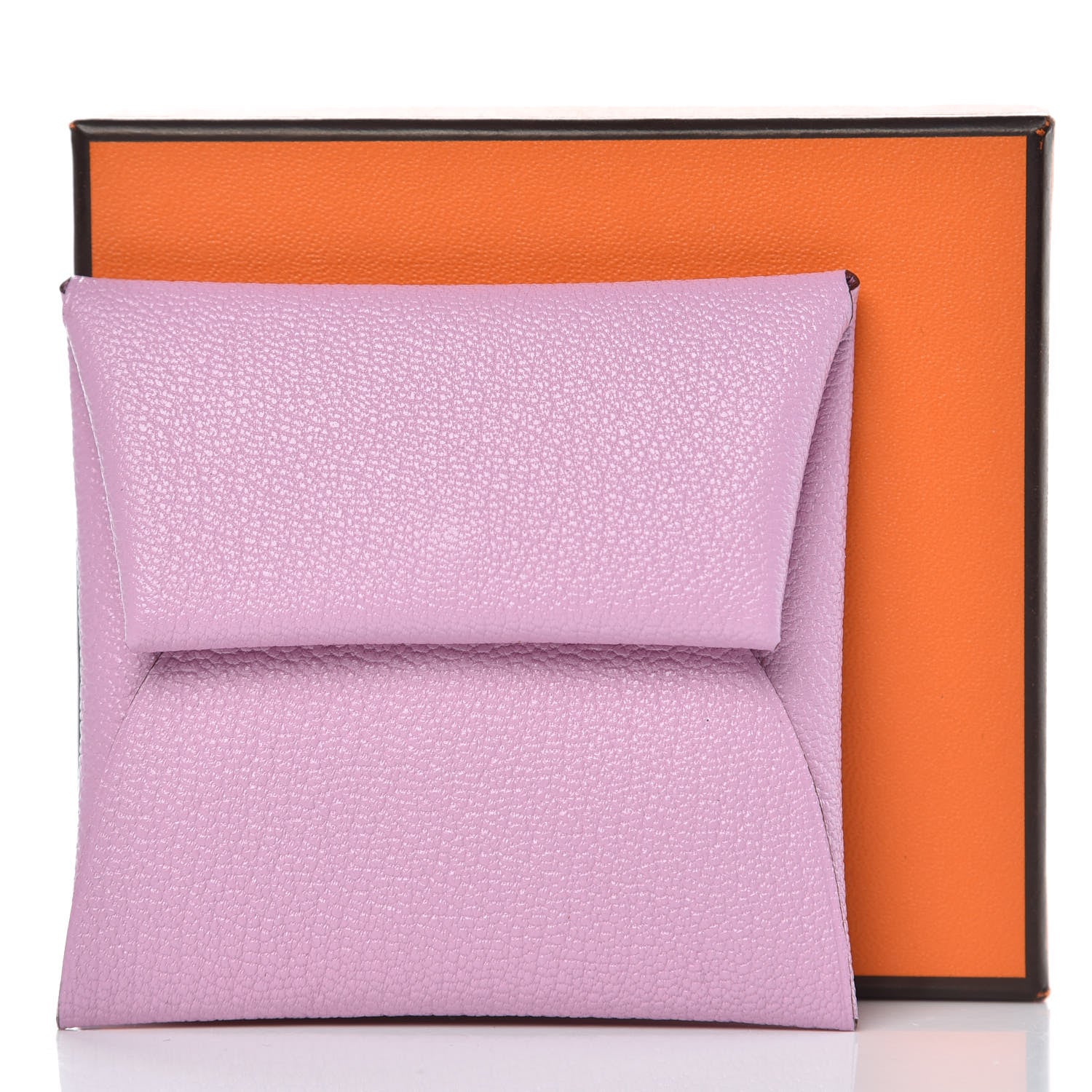 Hermes Chevre Mysore Bastia Coin Purse Mauve Sylvestre 8 of 8