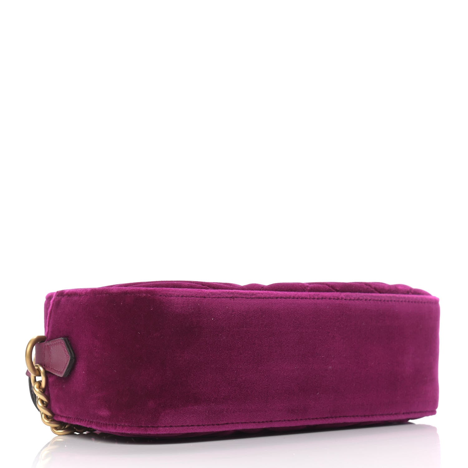 Gucci Velvet Matelasse Small GG Marmont Chain Shoulder Bag Fuchsia Violet Cyclamen 4 of 9