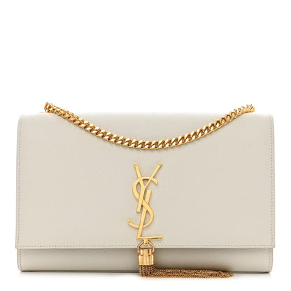 Saint Laurent Grain De Poudre Calfskin Medium Classic Monogram Kate Tassel Satchel Crema Soft 1 of 12