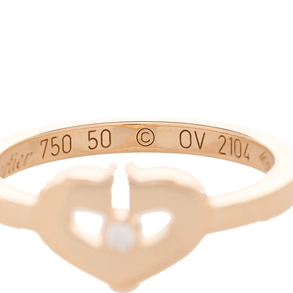 Cartier 18K Pink Gold Diamond Small Hearts and Symbols Ring 50 5.25 4 of 5