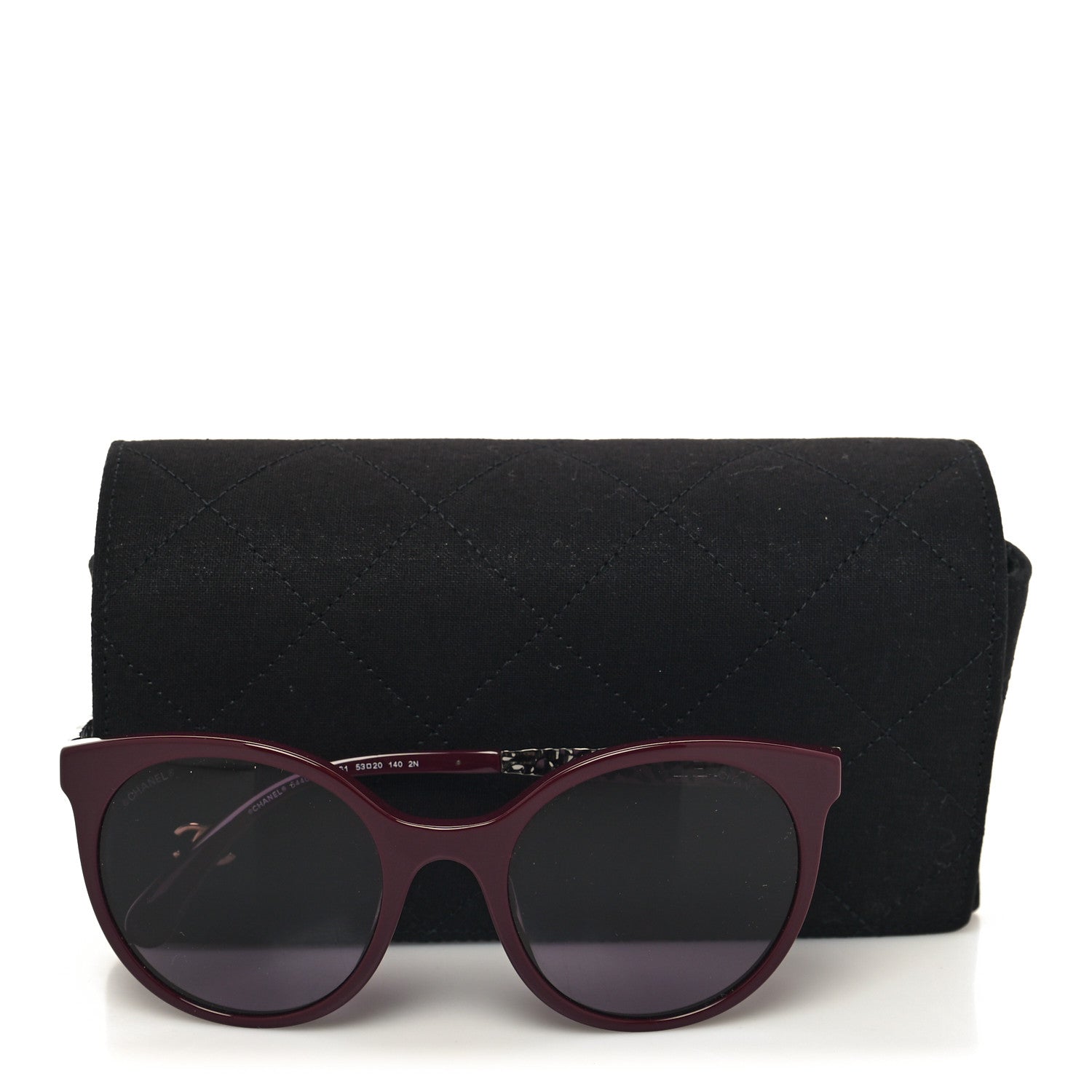 Chanel Acetate Metal Pantos Sunglasses 5440 Dark Red Pink 8 of 8