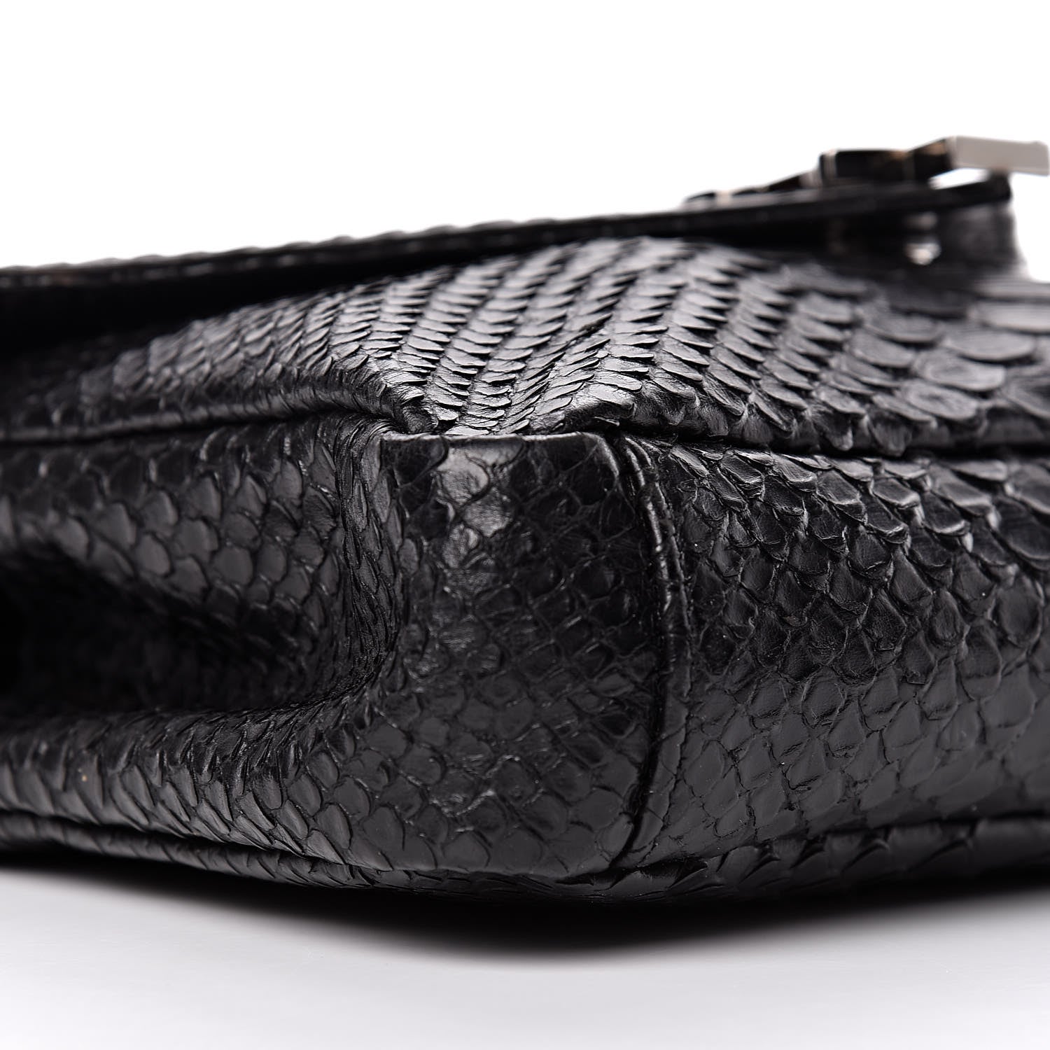Saint Laurent Calfskin Python Embossed Monogram Medium College Bag Black 7 of 8