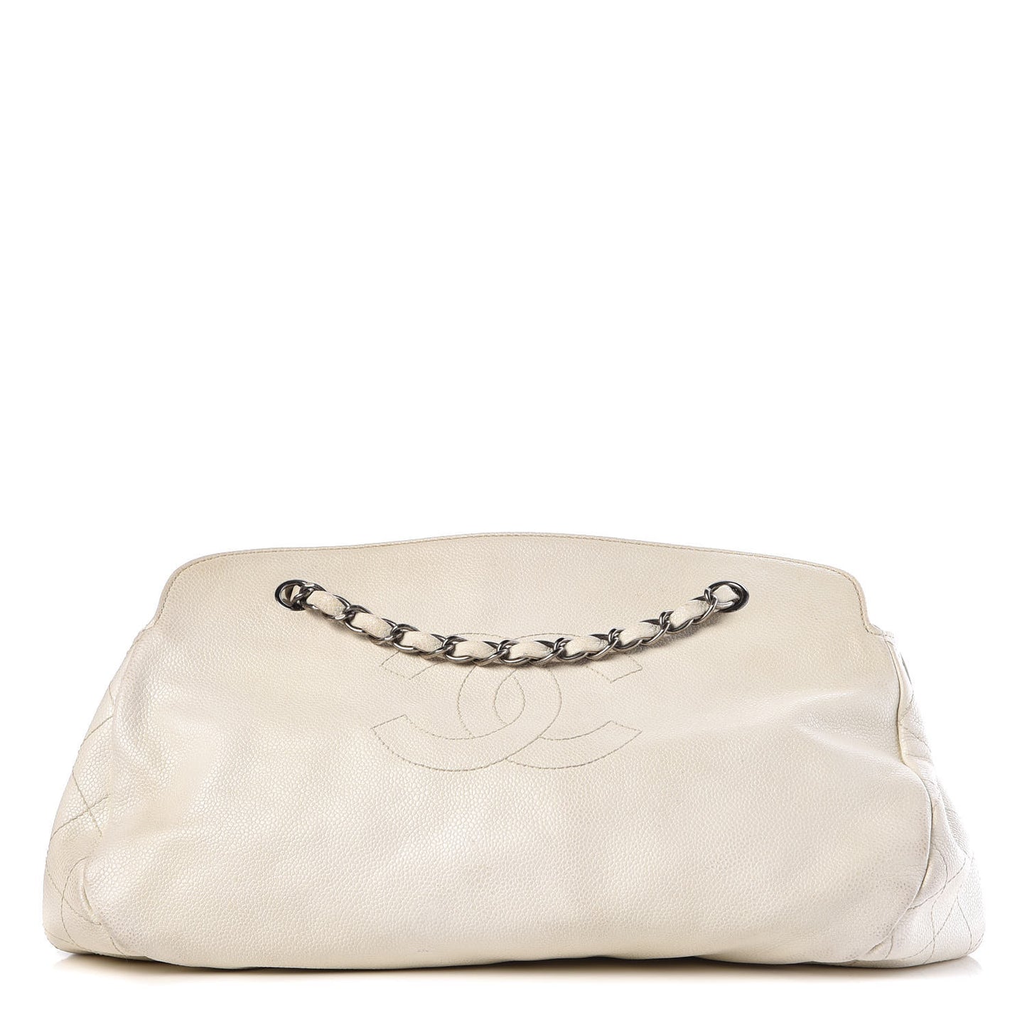 Caviar Quilted Timeless CC Bowler Bag White