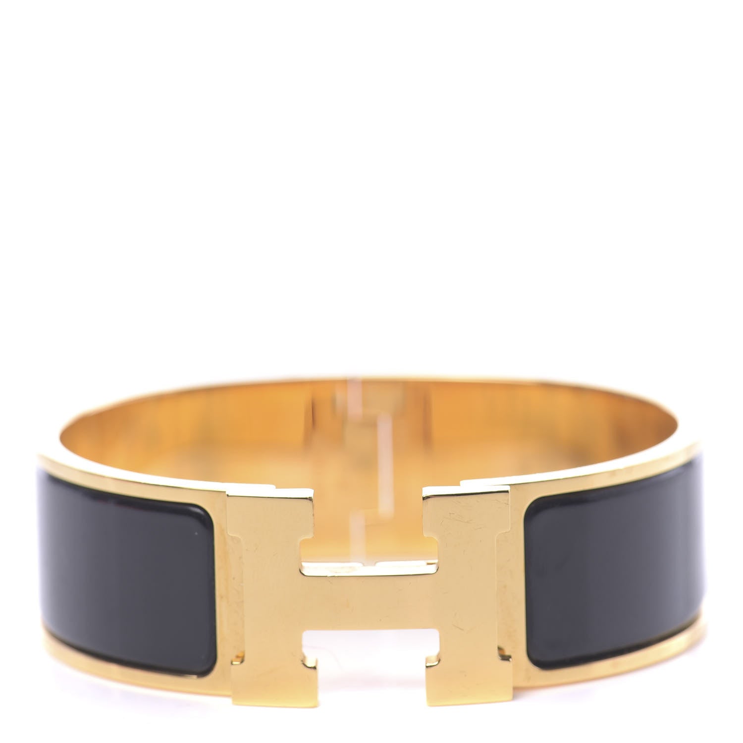 Hermes Enamel Wide Clic Clac H Bracelet PM Black 1 of 5