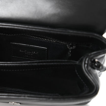 Saint Laurent Calfskin Y Quilted Monogram Toy Loulou Crossbody Bag Black 8 of 10