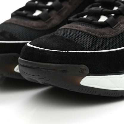 Chanel Fabric Suede CC Sneakers 39 Black Dark Grey 4 of 10