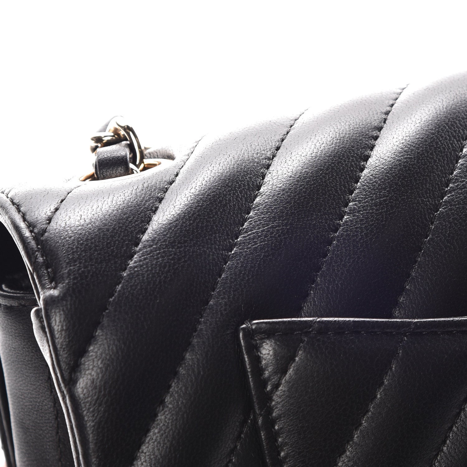 Chanel Lambskin Chevron Quilted Mini Rectangular Flap Black 13 of 17