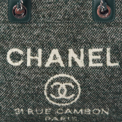 Chanel Mixed Fibers Calfskin Small Deauville Tote Green 7 of 9