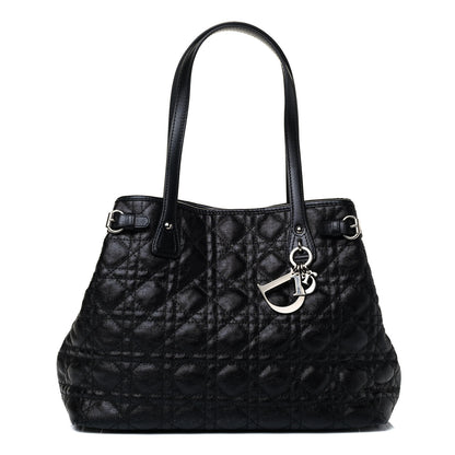 Christian Dior Coated Canvas Cannage Small Panarea Tote Black 1 of 4
