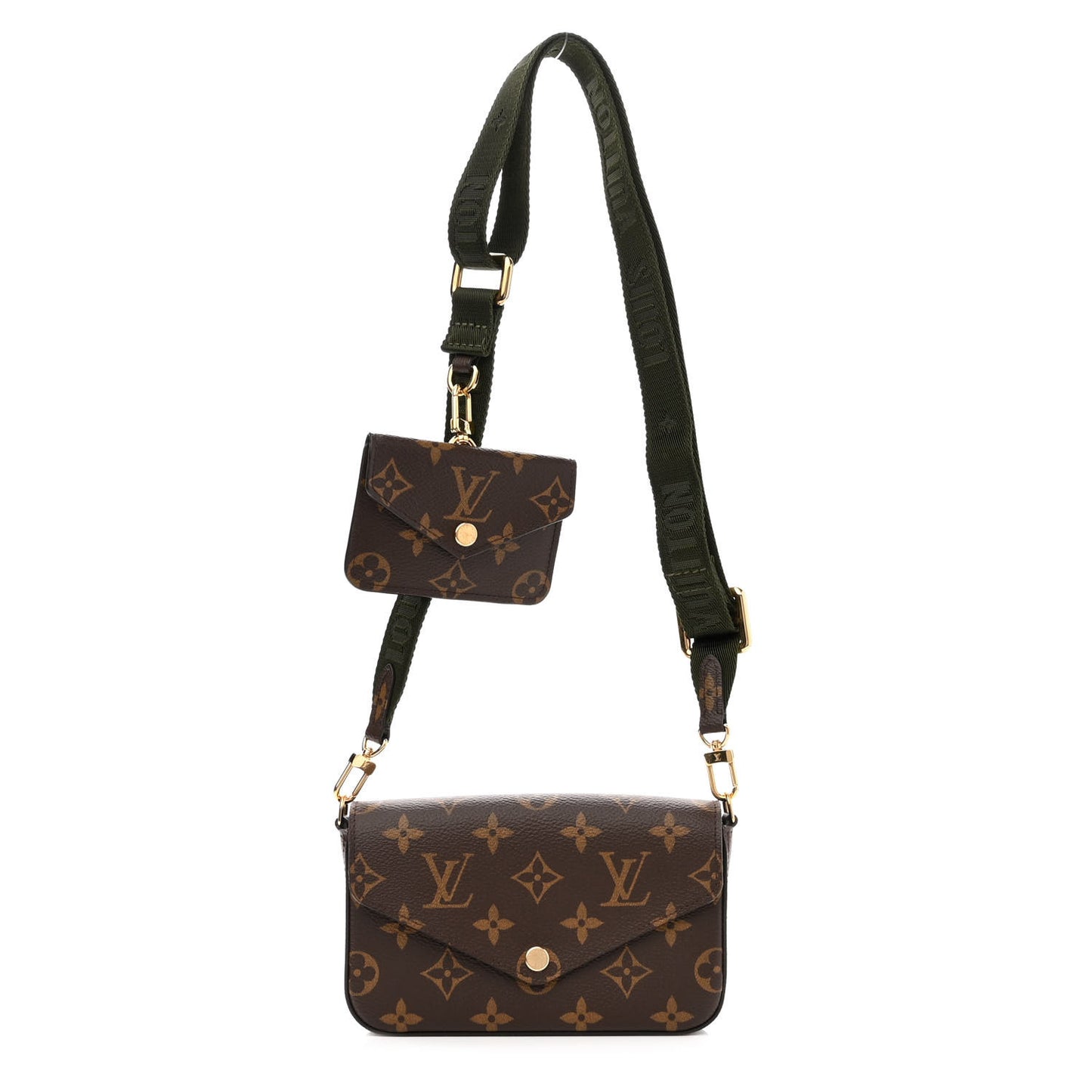 Monogram Felicie Strap & Go Kaki