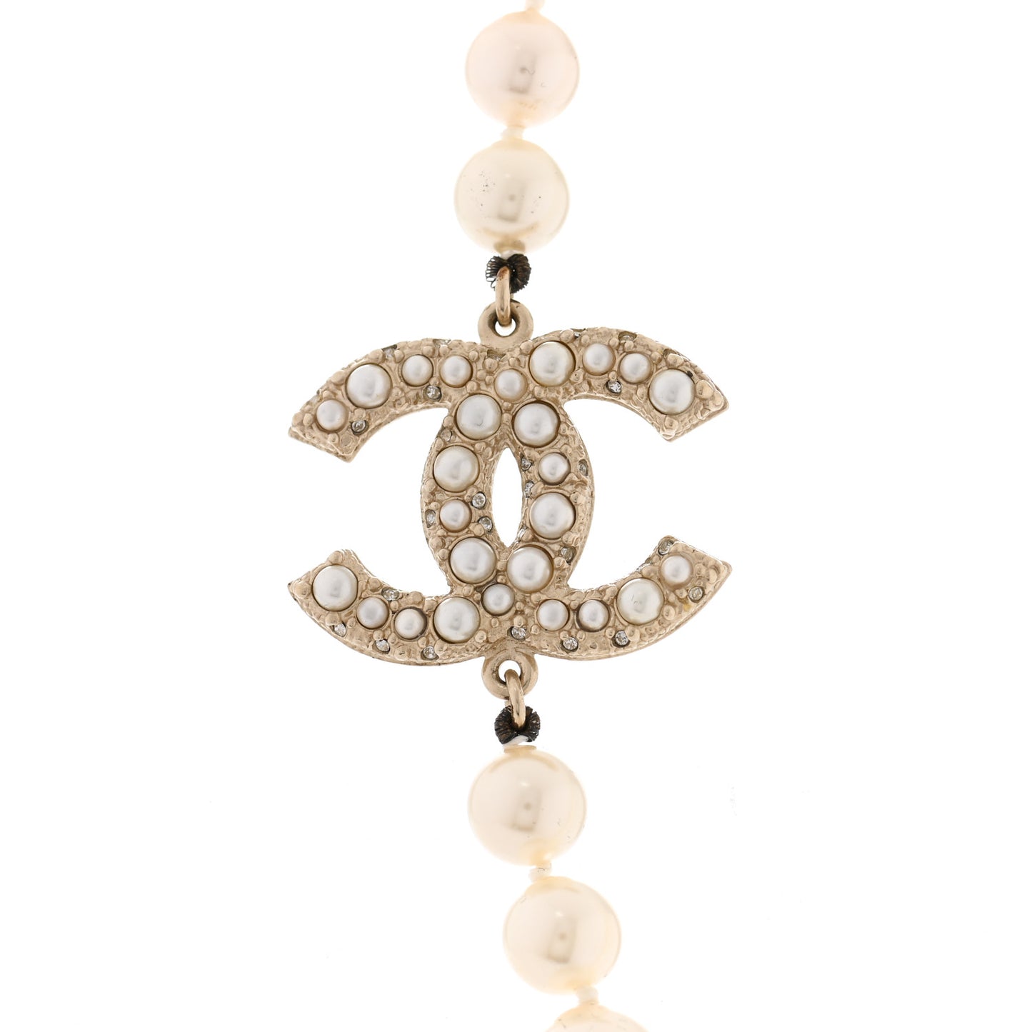 Pearl CC 100th Anniversary Necklace Light Gold