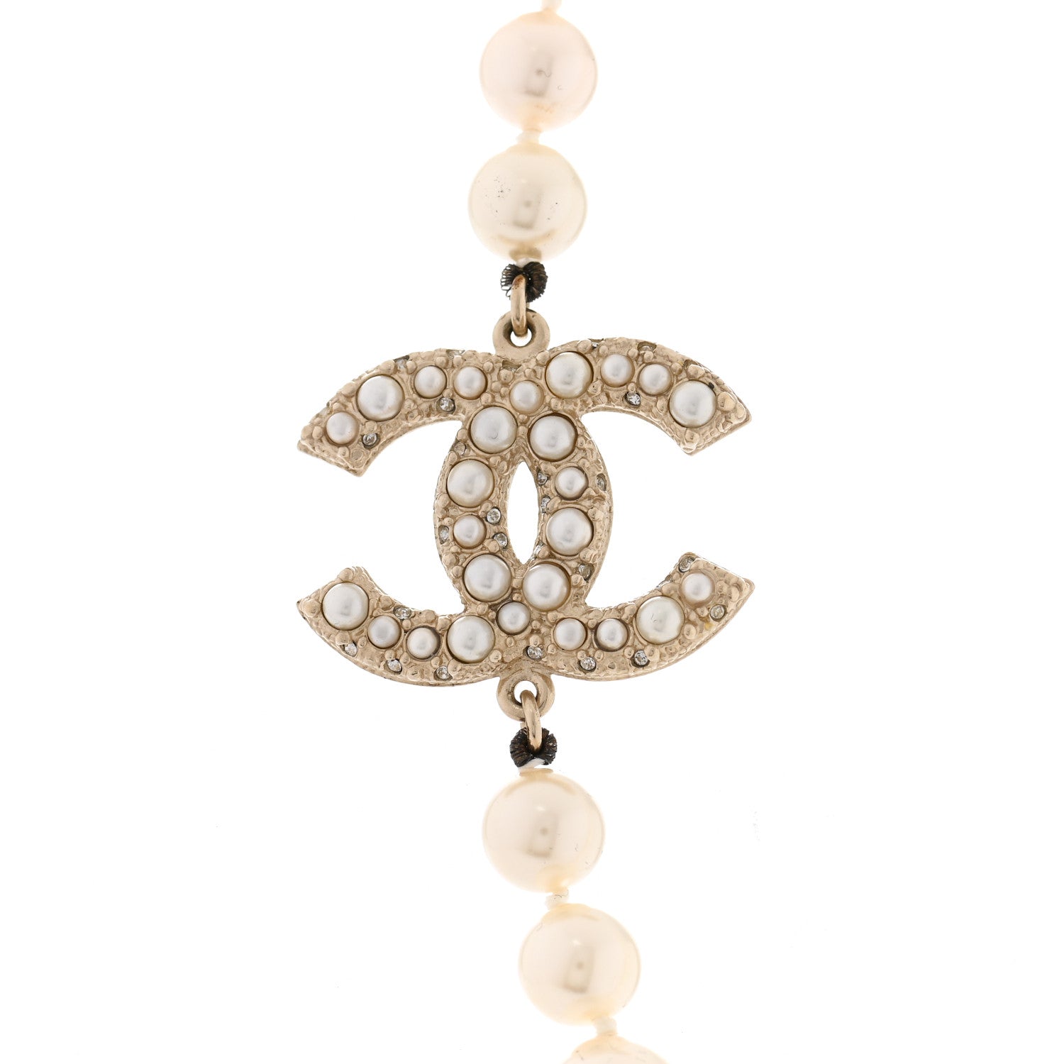 Chanel Pearl CC 100th Anniversary Necklace Light Gold 4 of 8