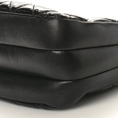 Chanel Patent Quilted Crown CC Double Zip Shoulder Bag Black 9 of 9