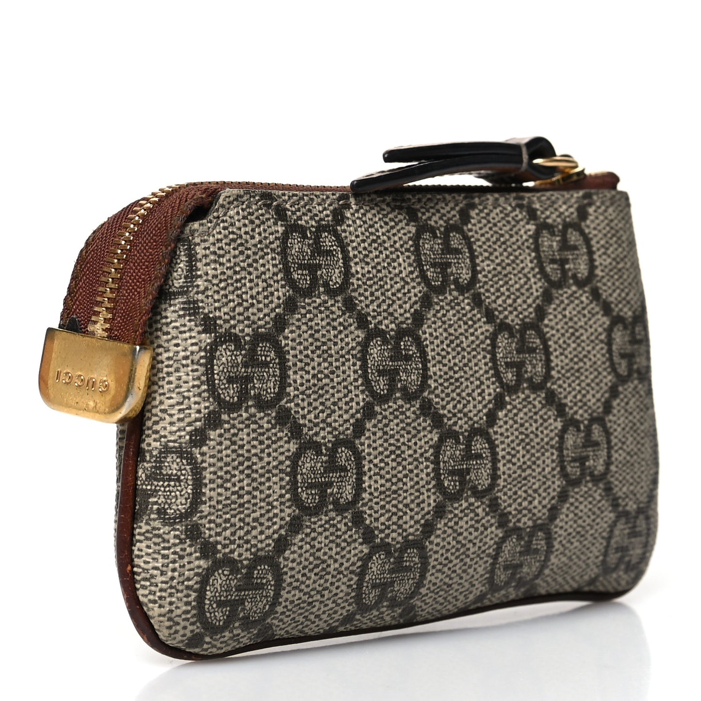 GG Supreme Monogram Key Case Beige Ebony Cuir