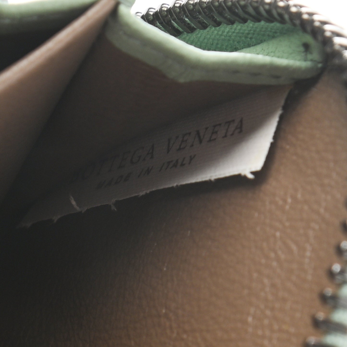Nappa Intrecciato Zip Around Coin Purse Light Green