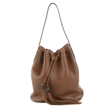 Gucci Calfskin Medium Lady Tassel Bucket Bag Nut Brown 1 of 7