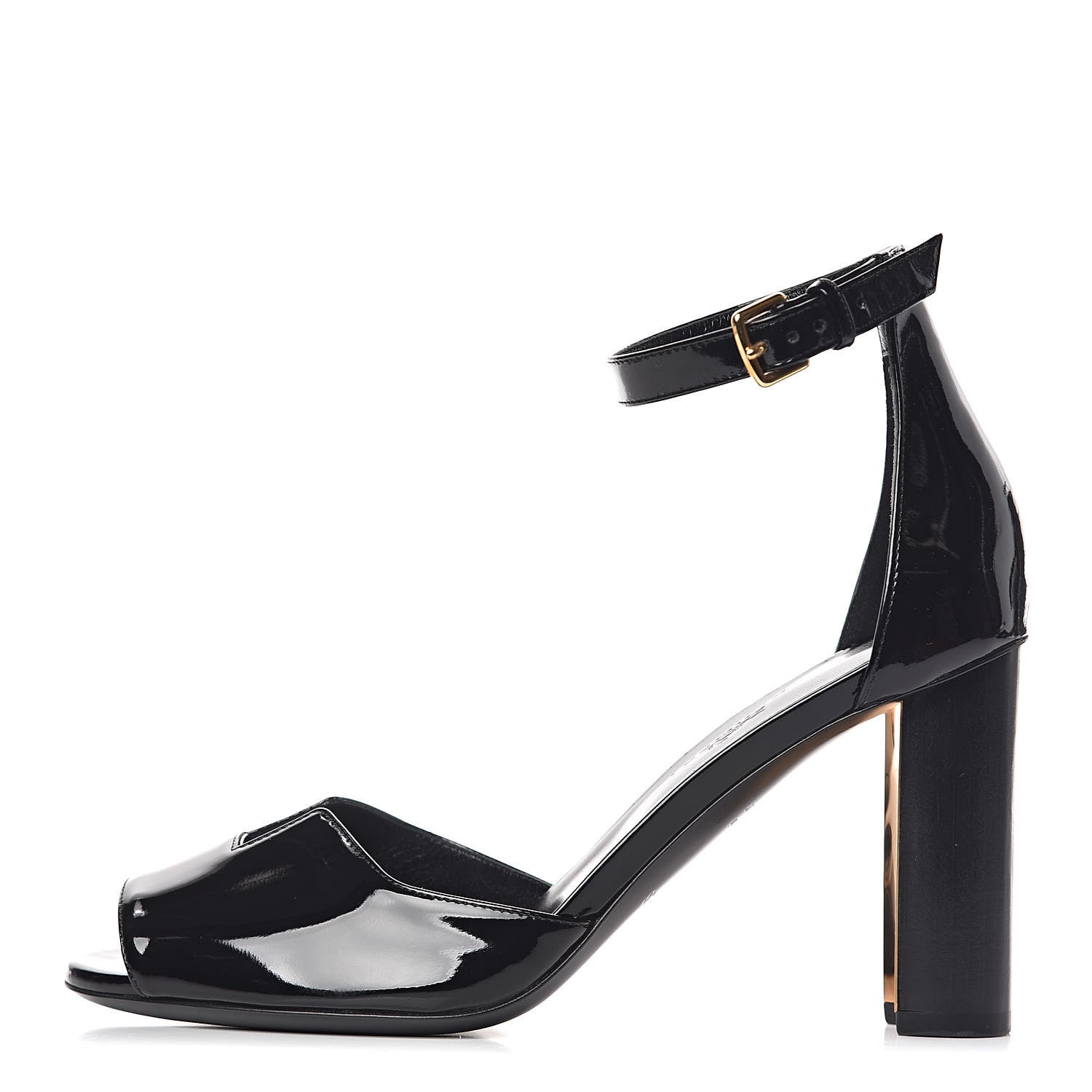Hermes Patent Calfskin Madison 90 Sandals 37.5 Black 1 of 10