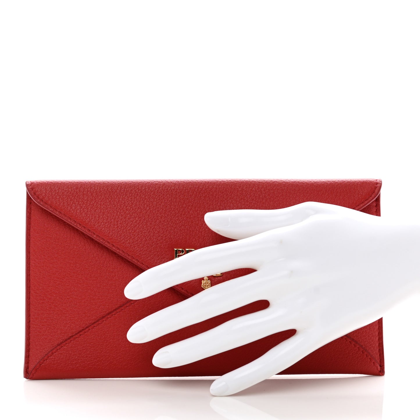 Vitello Grain Envelope Wallet Rosso