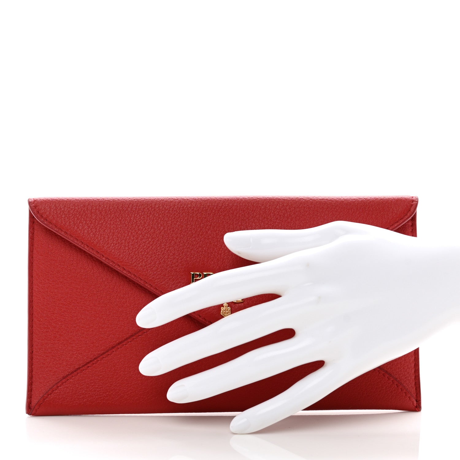 Prada Vitello Grain Envelope Wallet Rosso 2 of 10