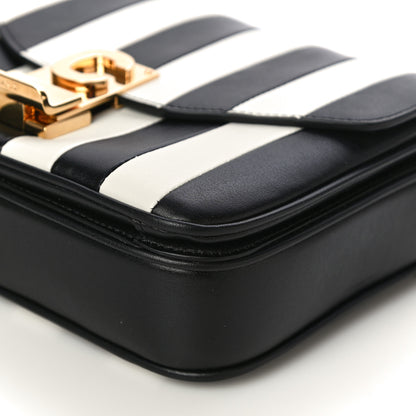 Celine Shiny Calfskin Stripes Small C Bag Black 9 of 10