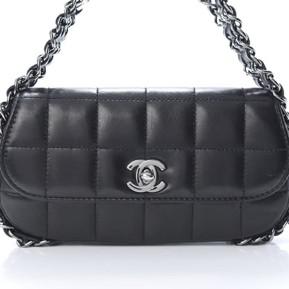 Chanel Lambskin Quilted Chocolate Bar 3 Chain Flap Black 8 of 12