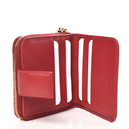 Saint Laurent Calfskin Compact Wallet Red 5 of 7