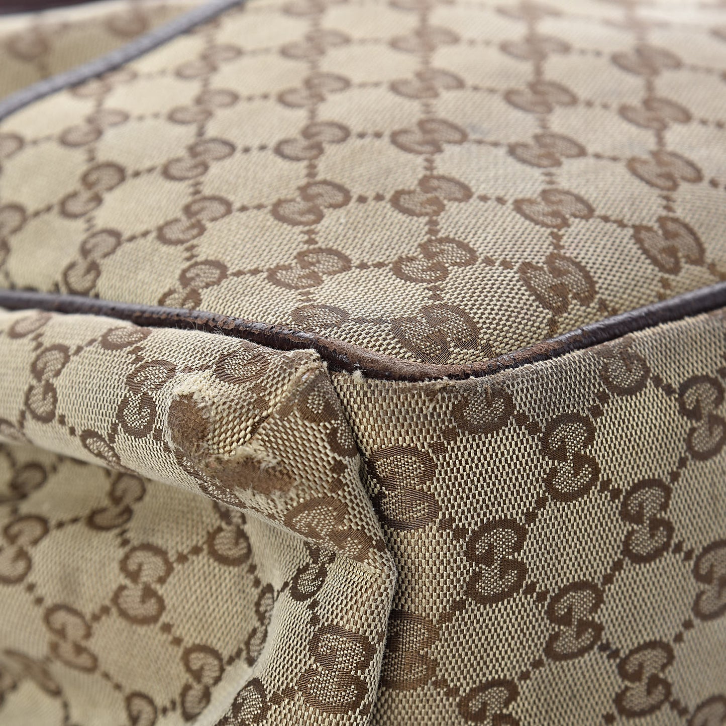 Monogram Natural Pigskin Large Diaper Bag Beige Ebony Cocoa Dark Chocolate
