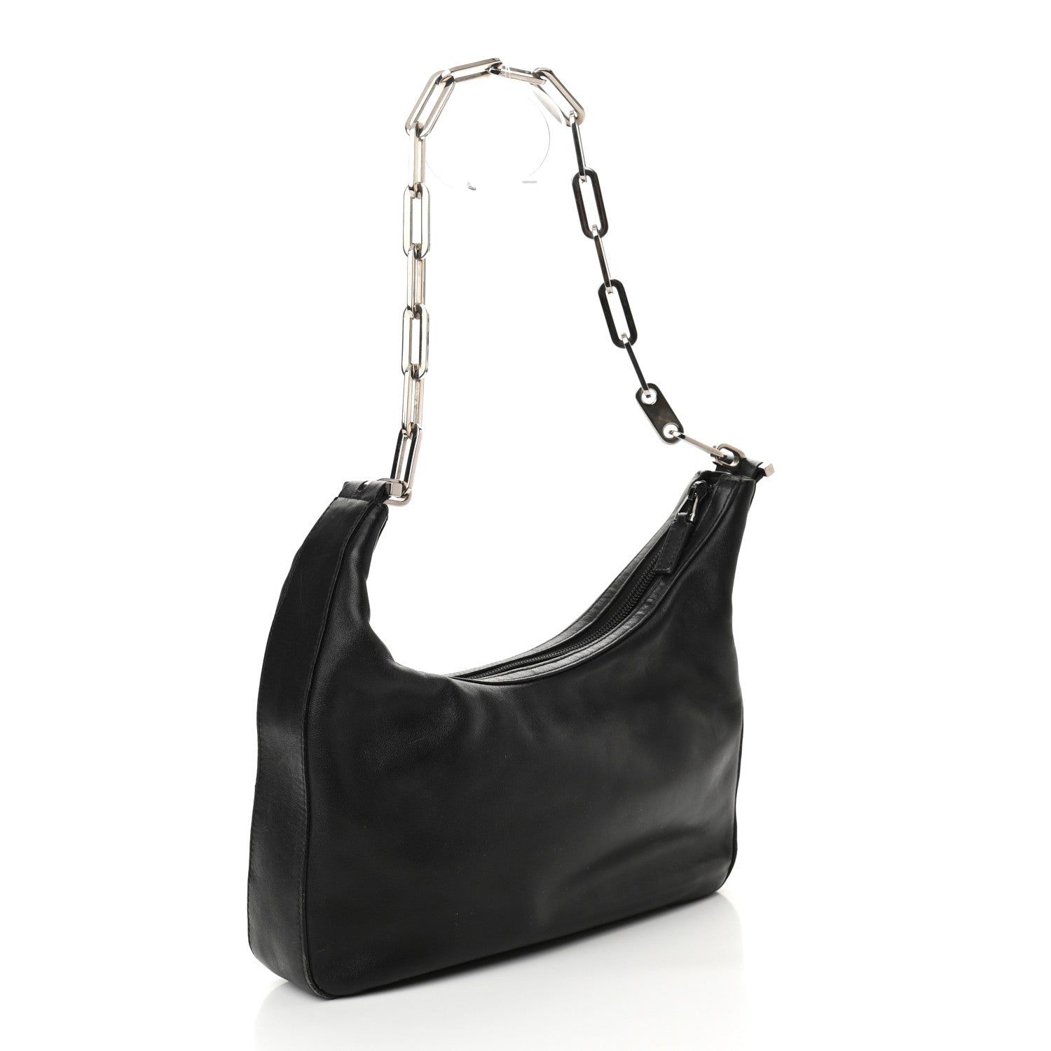 Gucci Calfskin Chain Shoulder Bag Black 3 of 10