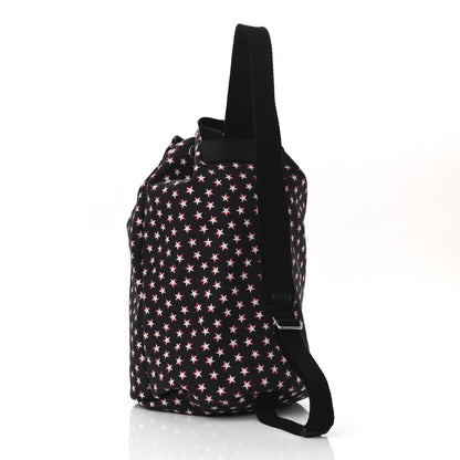Saint Laurent Canvas Star Print City Sailor Backpack Black 4 of 10