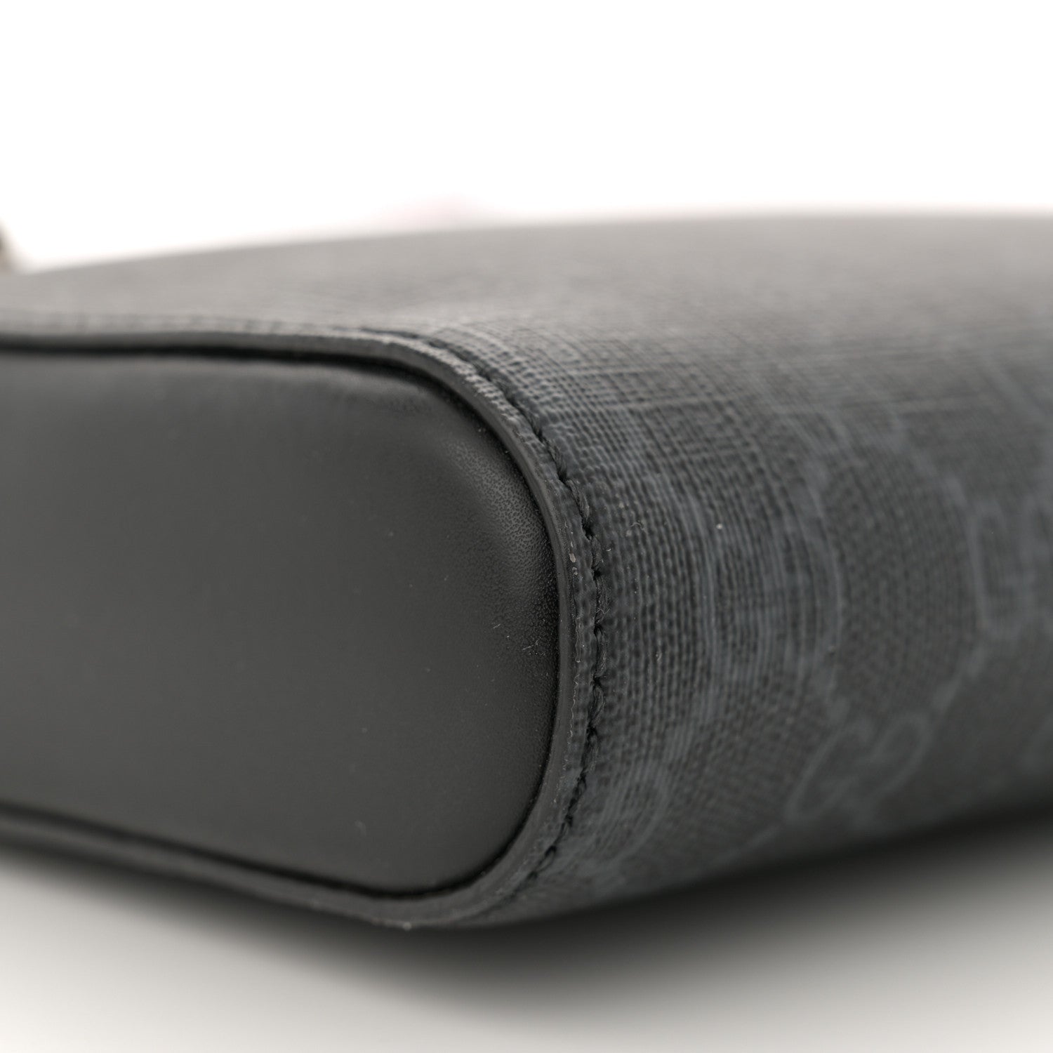 Gucci GG Supreme Monogram Web Small Flat Messenger Bag Black Grey 9 of 10