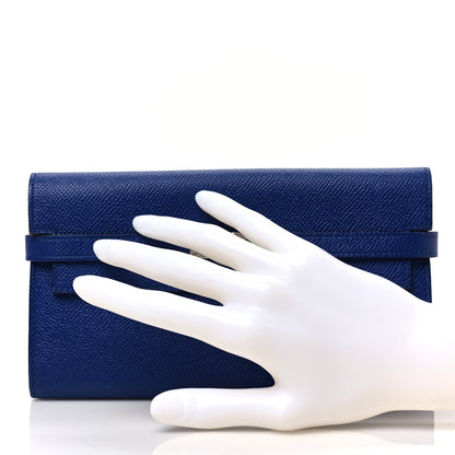 Hermes Epsom Kelly Longue Wallet Bleu Electrique 2 of 7