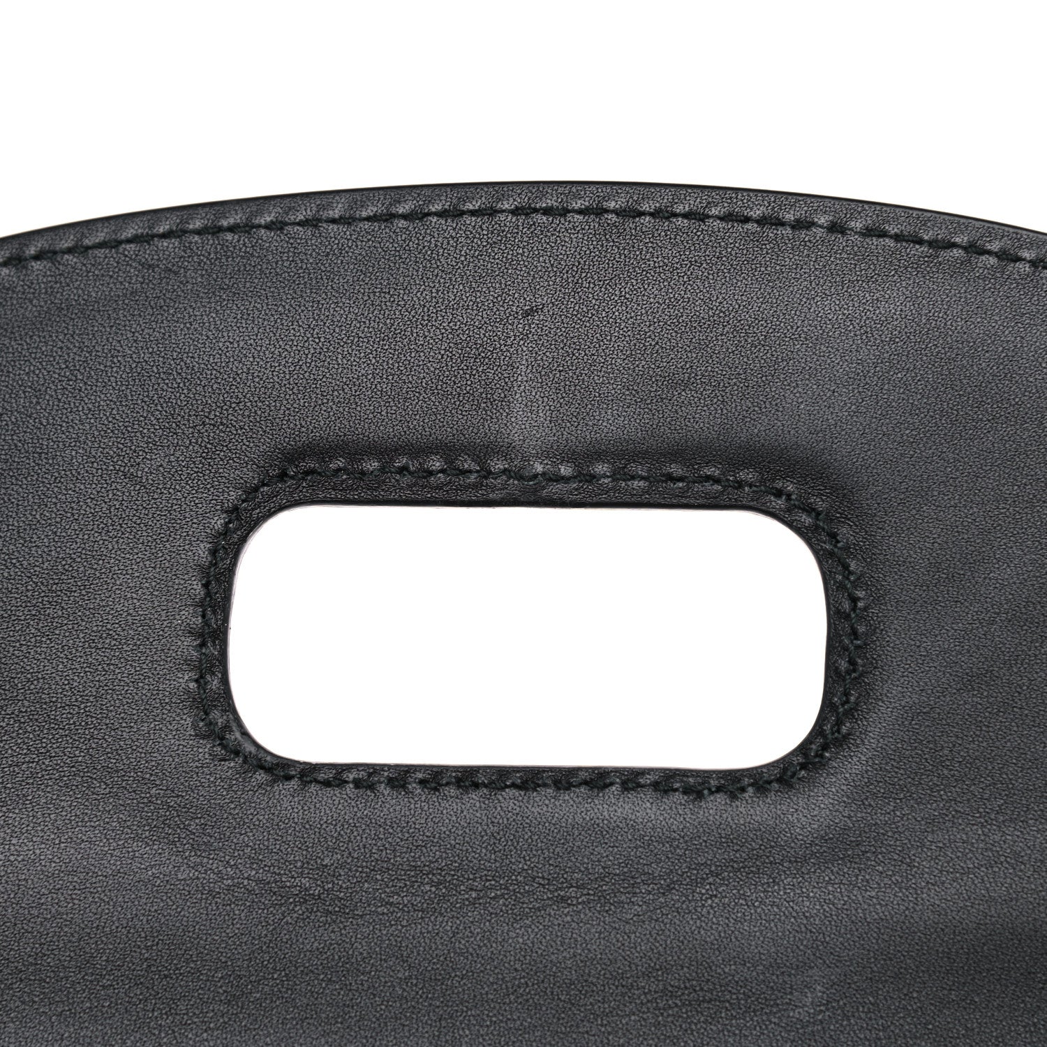 Gucci Calfskin Frame Print Bamboo Top Handle Bag Black 12 of 13