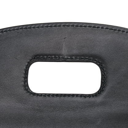 Gucci Calfskin Frame Print Bamboo Top Handle Bag Black 12 of 13