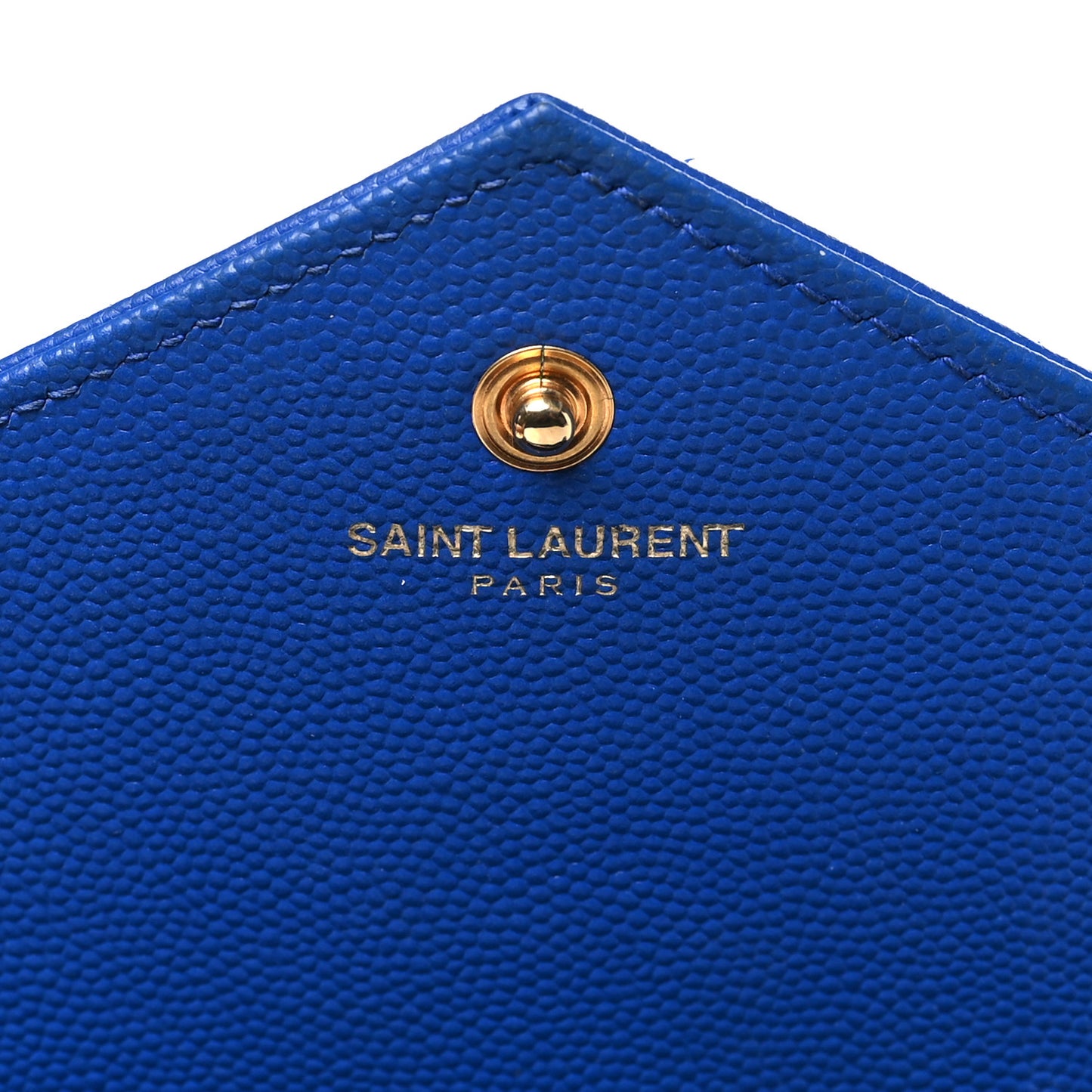 Grain De Poudre Matelasse Chevron Monogram Chain Wallet Blue Majorelle