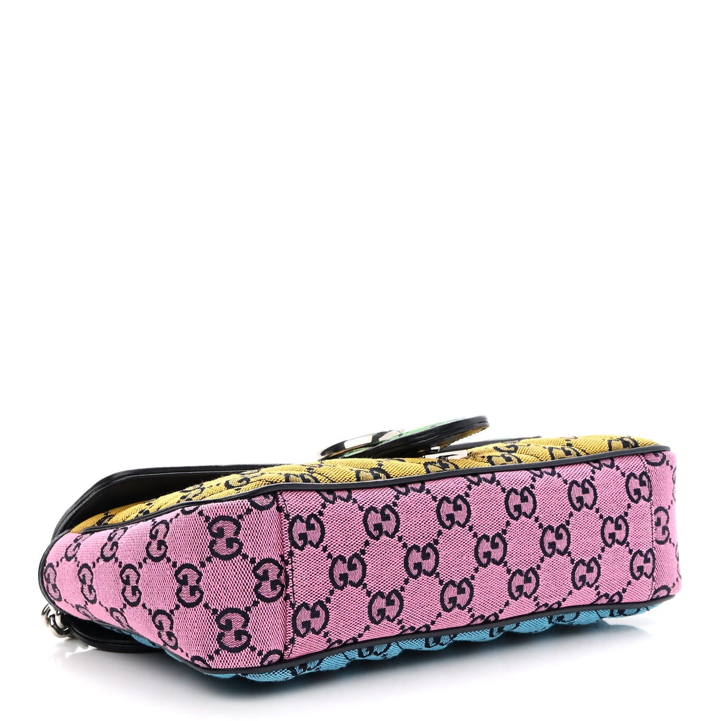 Monogram Multicolor Matelasse Diagonal Small GG Marmont Shoulder Bag Green Blue Yellow Light Blue Pink