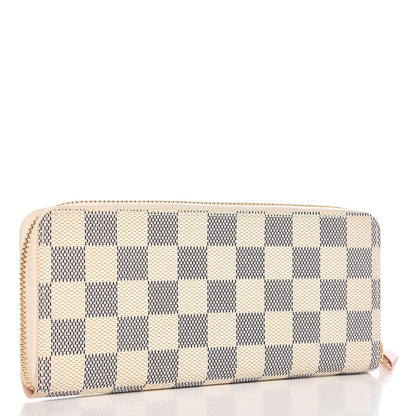 Louis Vuitton Damier Azur Clemence Wallet Rose Ballerine 3 of 8