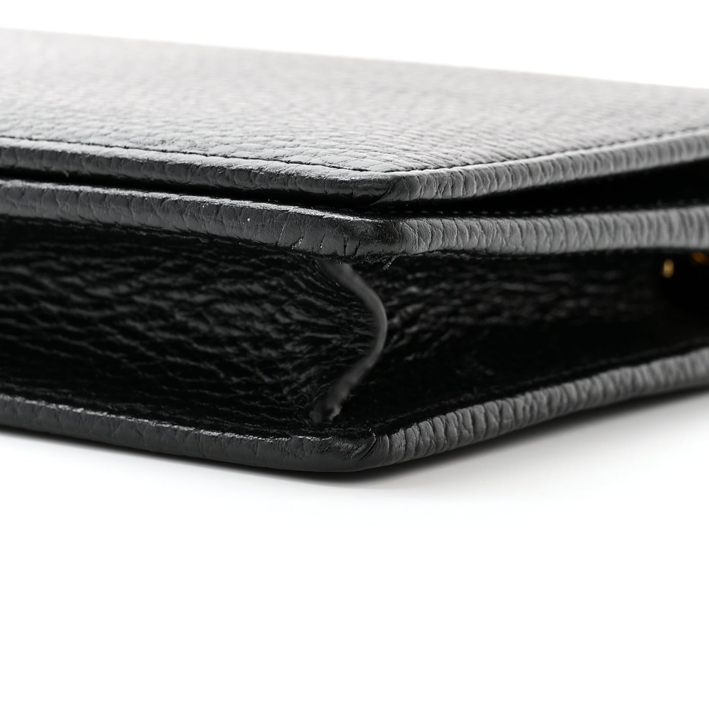 Calfskin Mini GG Marmont Chain Wallet Black