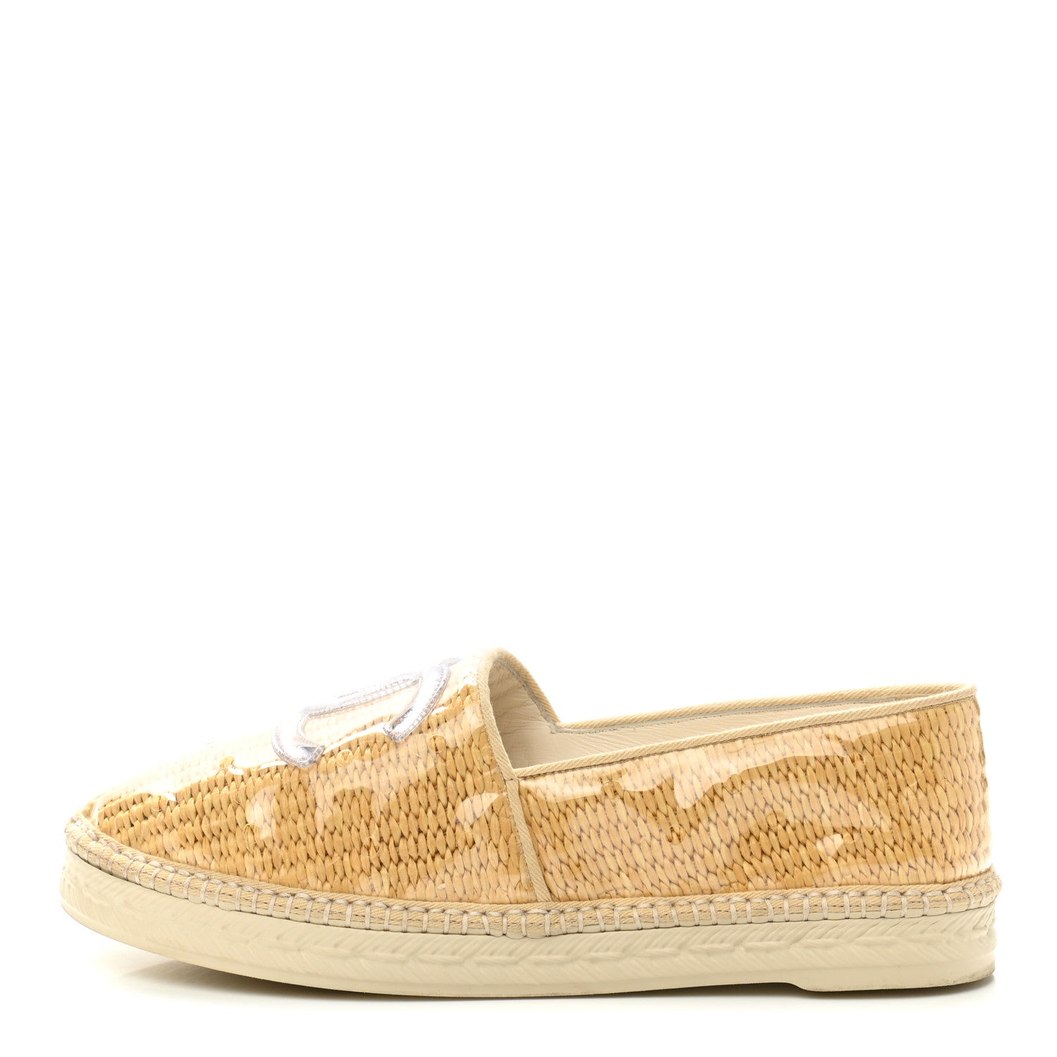Chanel PVC Raffia CC Espadrilles 39 Beige 1 of 9